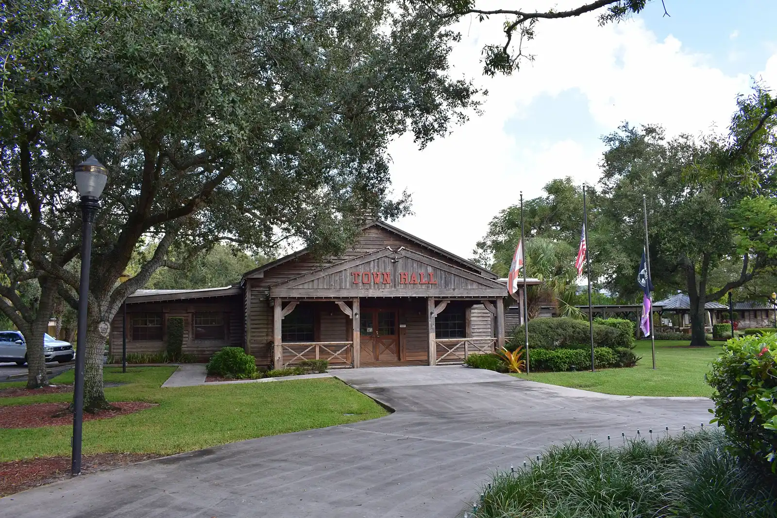 The Western-style Town Hall building in Davie.