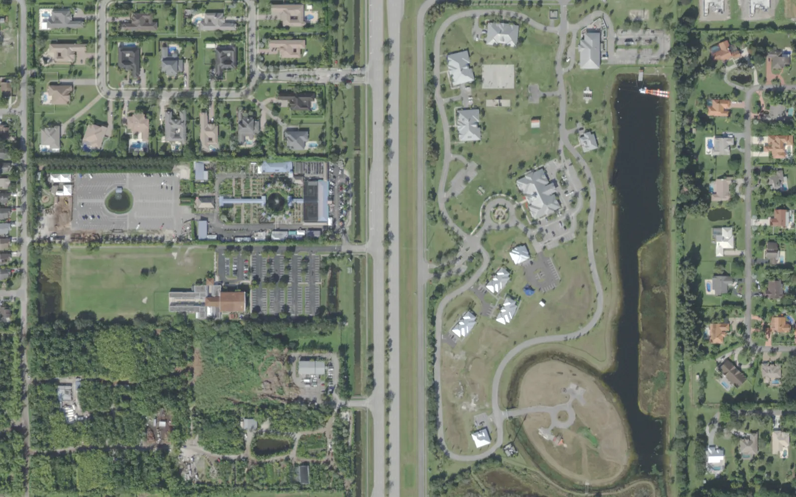 The area around South Flamingo Road in west Davie, where Atlantic Montessori Charter School has its campus, seen from the air