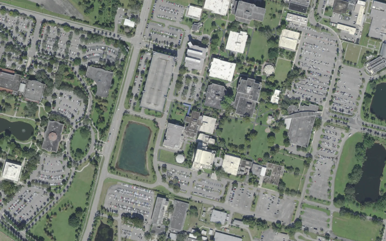Broward College's central campus in Davie, where the College Academy holds classes, seen from the air