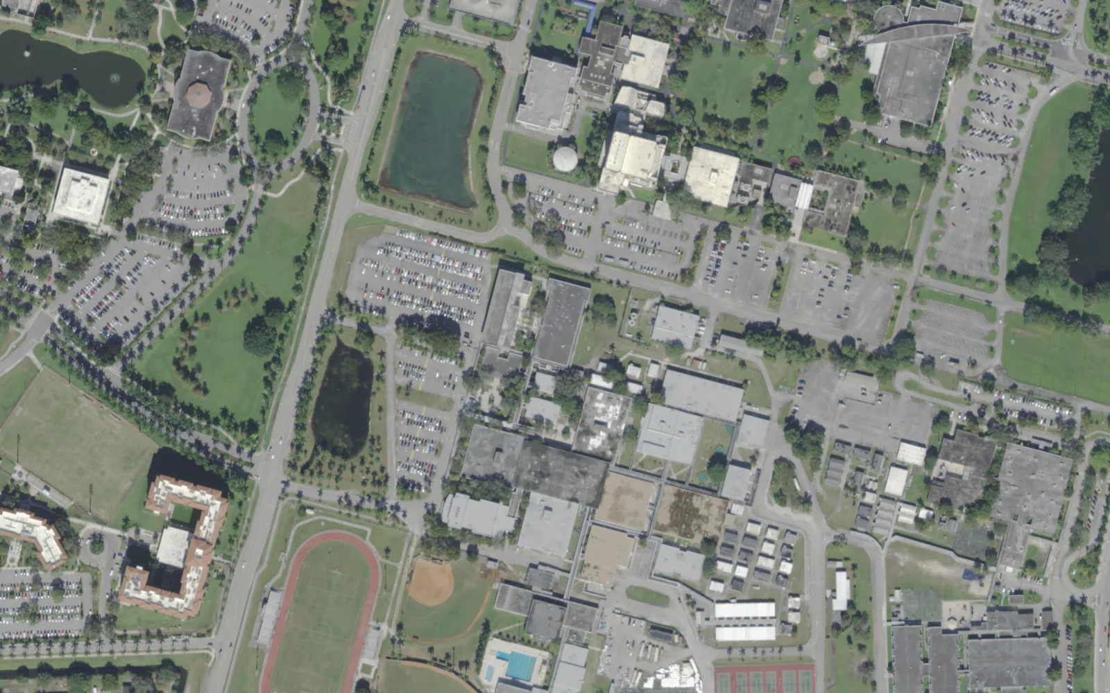 The Nova schools campus on College Avenue in Davie, home of Nova Middle School, seen from the air