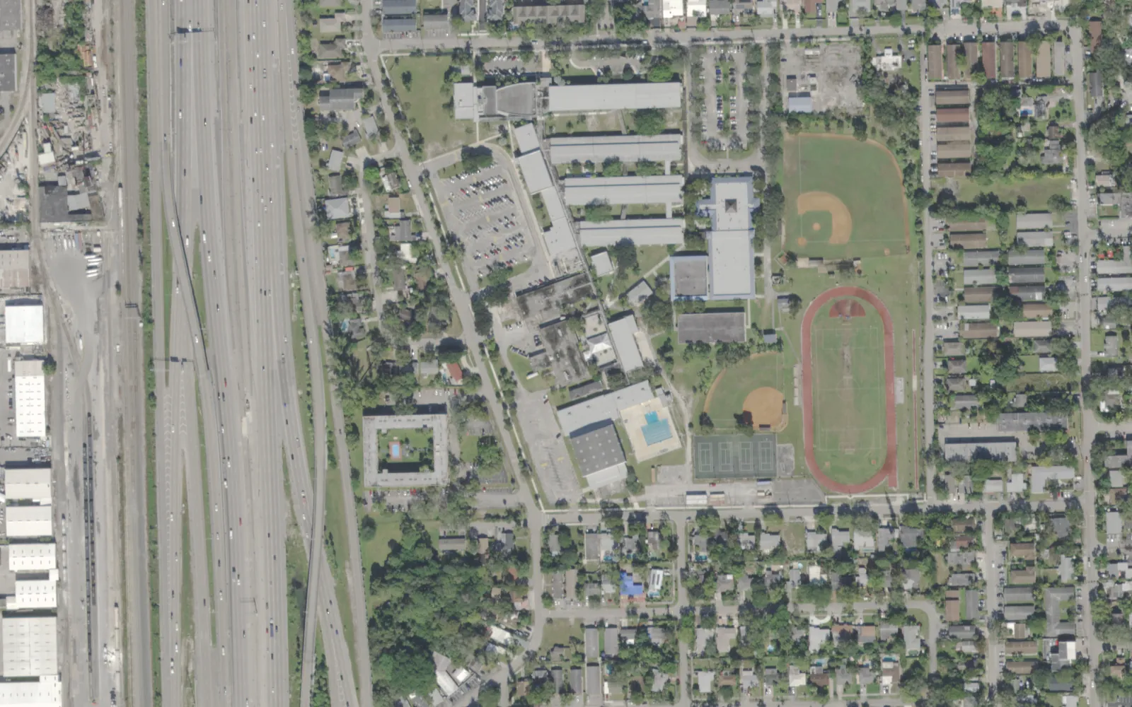 Stranahan High School's campus in Fort Lauderdale, seen from the air