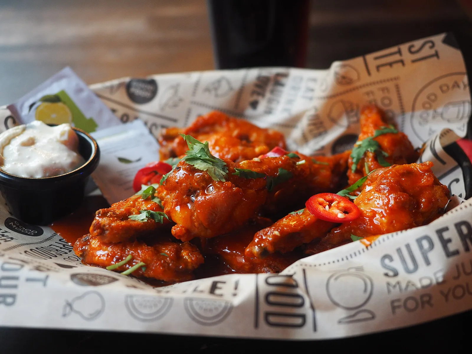 A plate of chicken wings. The photo was not taken at a Davie restaurant.